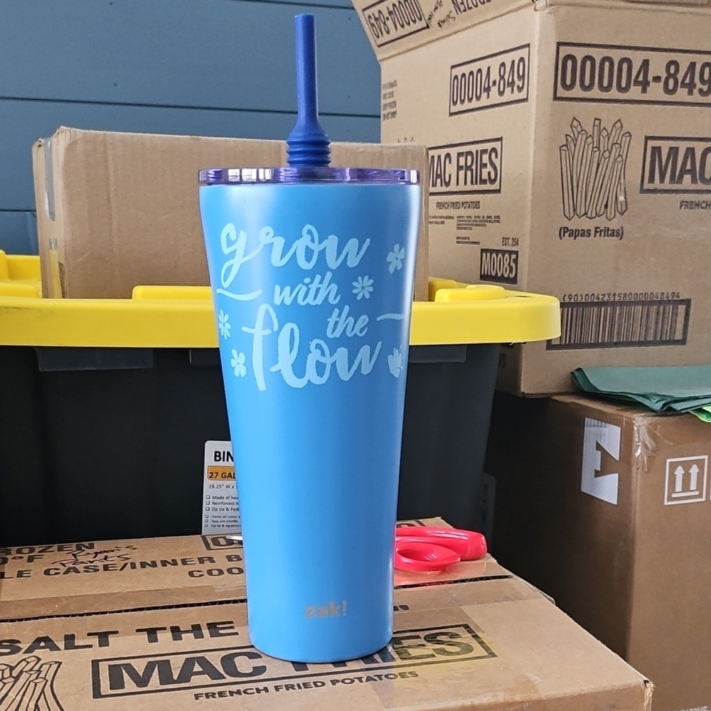 Zak! Blue Tumbler with Straw